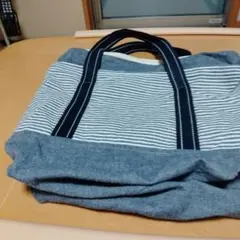 ストライプデニムトートバッグ24×33のサムネイル