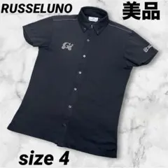 美品 ラッセルノ ゴルフ 半袖 ポロシャツ スタッズ ブラック　メンズ サイズ4のサムネイル