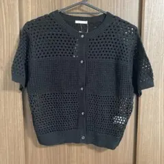 GU ブラック メッシュカーディガン Mサイズ