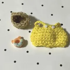 ハンドメイド♡ミニチュアドール服♡ロンパース＆ミニかごセット