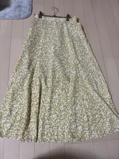 GUフラワープリント フレアスカート