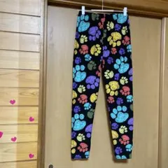 カラフル足跡柄レギンス フリーサイズ
