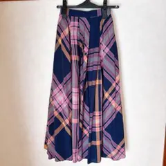 【美品★】AMERICAN HOLC ロングスカート　ピンク　ブルー　チェックのサムネイル