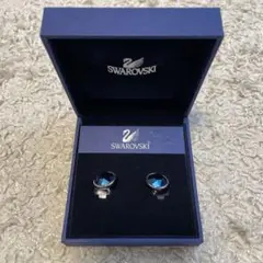 ほぼ新品　スワロフスキー イヤリング ブルー