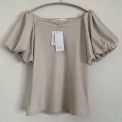 【新品・タグ付き】tocco closet パフスリーブ リブニットソー M