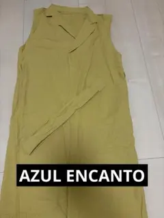 イエロー ノースリーブ ロングジレ ベストのサムネイル