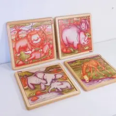 木製動物ジグソーパズル　動物　パズル