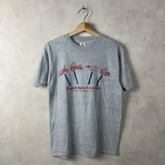 80s USA製 杢グレー Tシャツ Mサイズ バイク半袖 ヴィンテージ