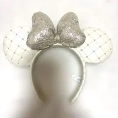 ミニー　キルティング　カチューシャ　白