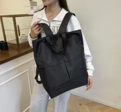 リュック 大容量 通勤通学2way トートバッグ 軽量 防水男女兼用ブラック99