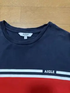 AIGLE 半袖Tシャツ S ネイビー/レッド