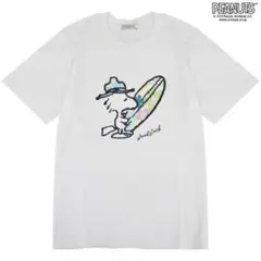 スヌーピー　ウッドストック　サーフ　Tシャツ　半袖　メンズL　Wのサムネイル