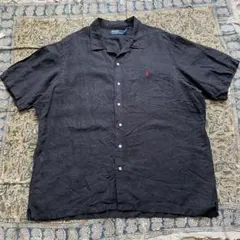 90s Polo by Ralph Lauren 半袖 開襟シャツ XXL 黒