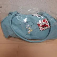 Disney ドナルドダック ボストンバッグ 水色 レザー
