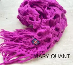 【MARY QUANT】マリークワント フラワーモチーフマフラー ピンクパープル