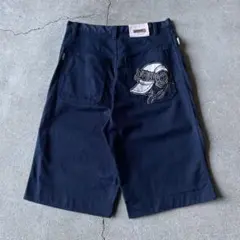 00s SOHK バギーショーツ ネイビー 極太 膝下 刺繍 W34 jortsのサムネイル