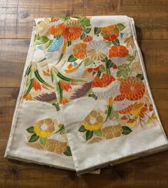 【西陣織】袋帯 正絹 帯匠山下 証紙348 唐織 豪華刺繍 金糸 フォーマル