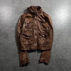 00s【archive】gimmick leather jacket/Y2K S
