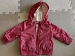 GAP アウター 90cm ピンク ドット フード付き フリース裏地 防寒