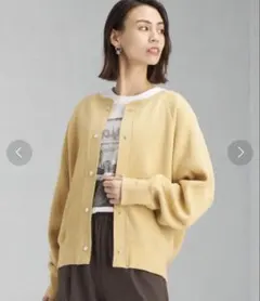 グリーンレーベル　スナップボタンカーディガン　ユナイテッドアローズ ノーカラー