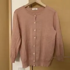 美品　HUMAN WOMAN ヒューマンウーマン　ピンクカーディガン　L