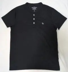 【Abercrombie&Fitch】メンズヘンリーネックTシャツ Ｓ ブラック