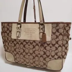 COACH コーチ トートバッグ シグネチャー ホースアンドキャリッジ 茶 
