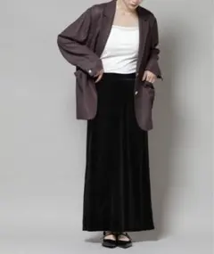 ナノユニバース スカート ベロアカットナロースカート