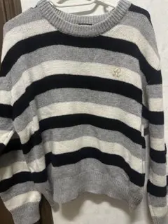 ストライプニットセーター（R刺繍）