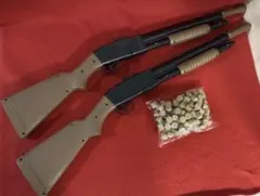 祭り：射的ゲーム開催！コルクガンショットガン２丁＆専用コルク弾１００発のセット