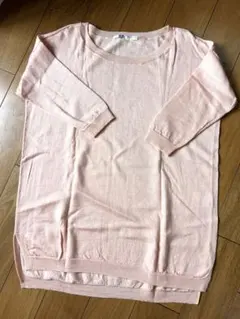 UNIQLO 五分袖 サマーニット ピンクのサムネイル