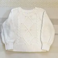 GAP kids ホワイト ケーブル編み セーター 110