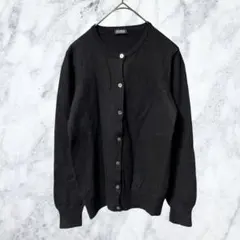 12613 ジャーナルスタンダード ウール100% クルーネック カーディガン黒