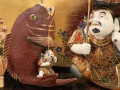 大型38cm】九谷焼 招き猫 赤絵金彩 縁起物 開運 商売繁盛 置物 - メルカリ