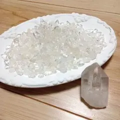 天然石 水晶 ポイント＆さざれ石 세트