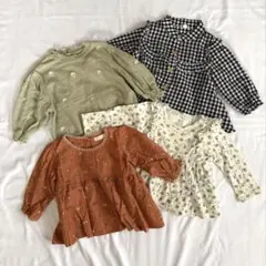 子供服♩長袖トップス シャツ ４点セット 80センチ 女の子 まとめうり