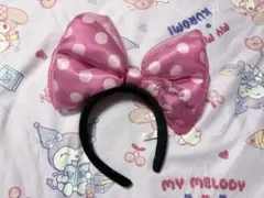 ディズニー カチューシャ ピンク ミニー リボン