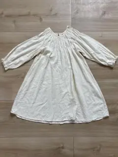 韓国子供服　オートミール　ロングワンピース