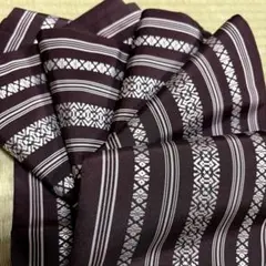 あ*り様 正絹　博多織　半幅帯《こげ茶　献上柄》