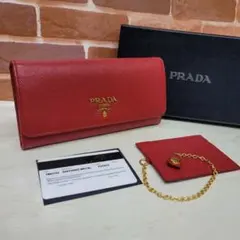 ほぼ未使用PRADA☆鑑定済☆サフィアーノ 1MH132 レッド プラダ財布