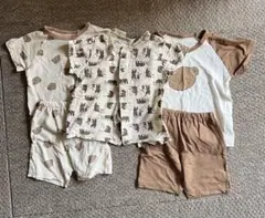 夏用パジャマ　90cm くま柄　5点セット