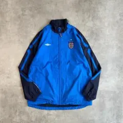 アンブロ イングランド代表 ナイロンジャケット サッカー 紺 青 00s XL