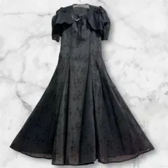 niana2way花柄ボレロキャミワンピースレイヤードパーティードレスブラックM