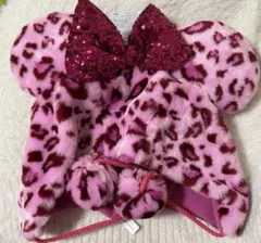 ディズニー ミニー ヒョウ柄 ファンキャップ ピンク