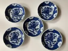 古伊万里 源右衛門 青と白の染付四海波文染模様の皿 5枚セット - メルカリ