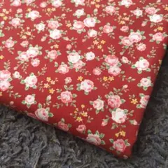 花柄生地　赤　たっぷりサイズ♪　ハンドメイド