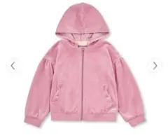 【今週限低値下げ】BeBe ベロアフード付きリボンポケットパーカー120