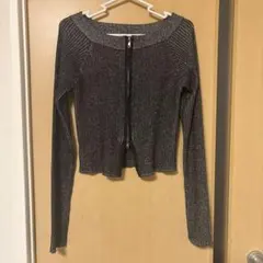 Ellno de Mavie バイカラーラメリブニット