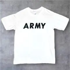 GILDAN Softstyle ARMY ロゴ ホワイト 白 Tシャツ M