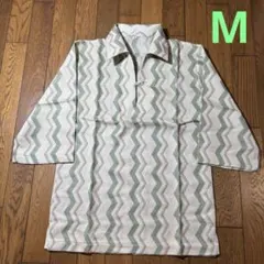 昭和レトロ／五分袖襟付きトップス／M／60's〜70'sのサムネイル